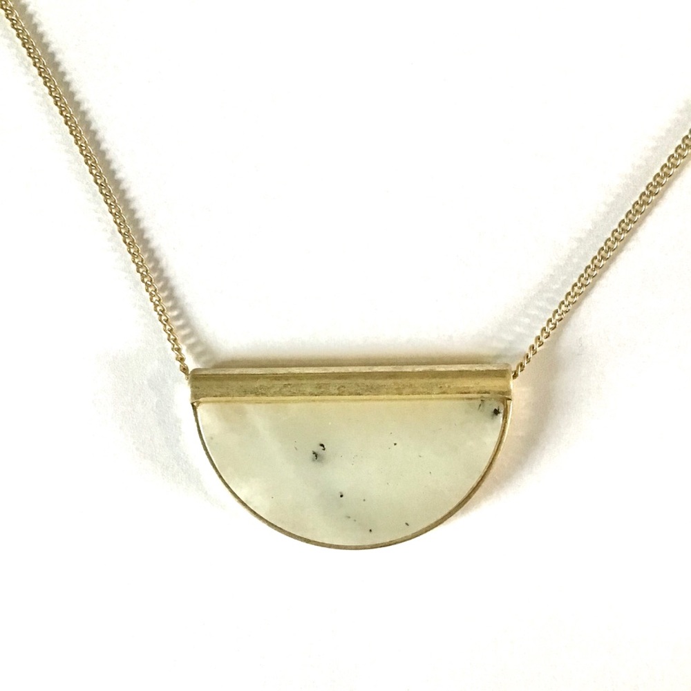 Universal Thread Natural Green Stone Necklace